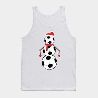 Funny Christmas Football / Soccer Snowman Tank Top